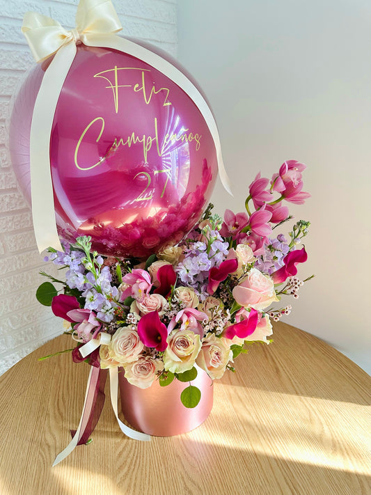Elegant Natural Glamour Box with mixed flowers and orchids, perfect for special occasions