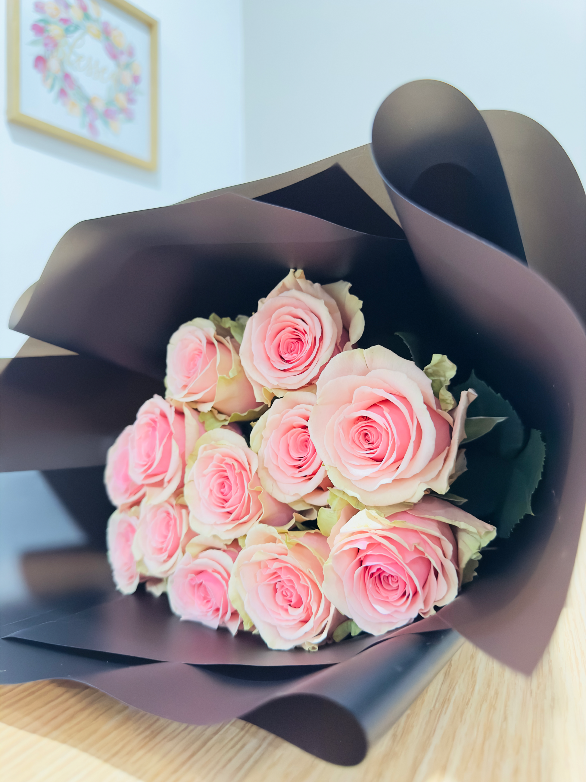 Sweet Pink Rose Bouquet with same-day delivery in Boca Raton