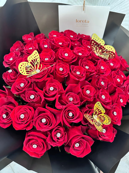 Scarlet Passion - Valentine's Red Roses Bouquet